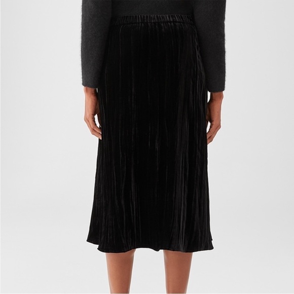 Eileen Fisher Velvet A Line Skirt Black Size Medium Petite NEW - Picture 3 of 13